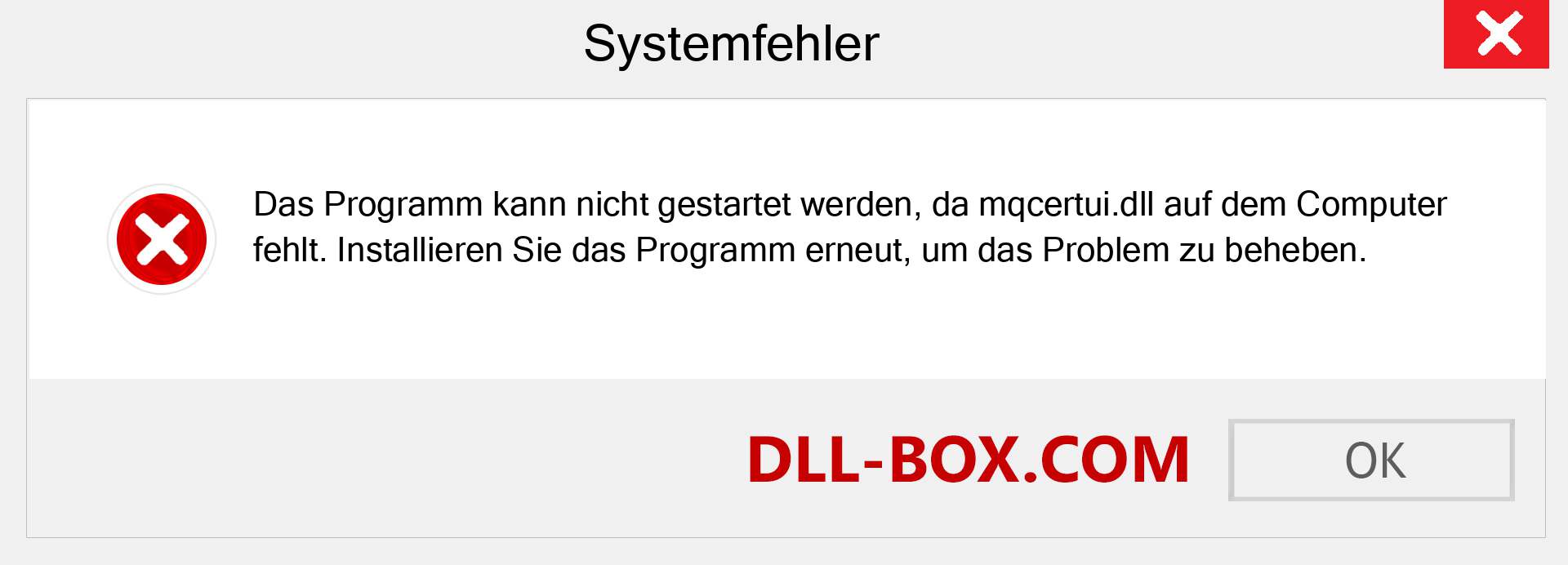 mqcertui.dll-Datei fehlt?. Download für Windows 7, 8, 10 - Fix mqcertui dll Missing Error unter Windows, Fotos, Bildern