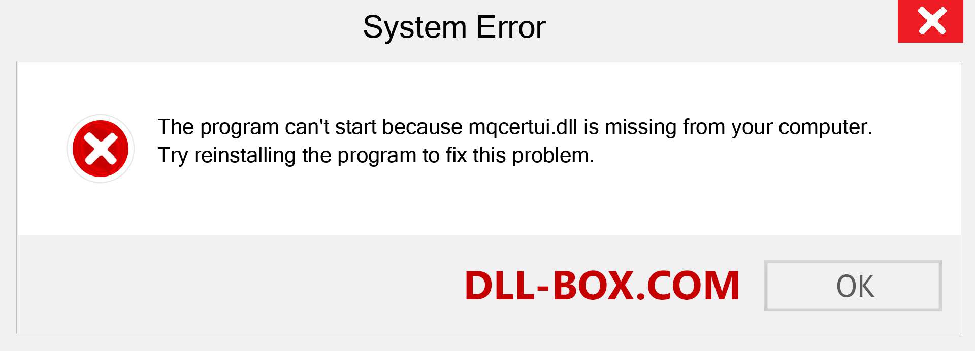  mqcertui.dll file is missing?. Download for Windows 7, 8, 10 - Fix  mqcertui dll Missing Error on Windows, photos, images